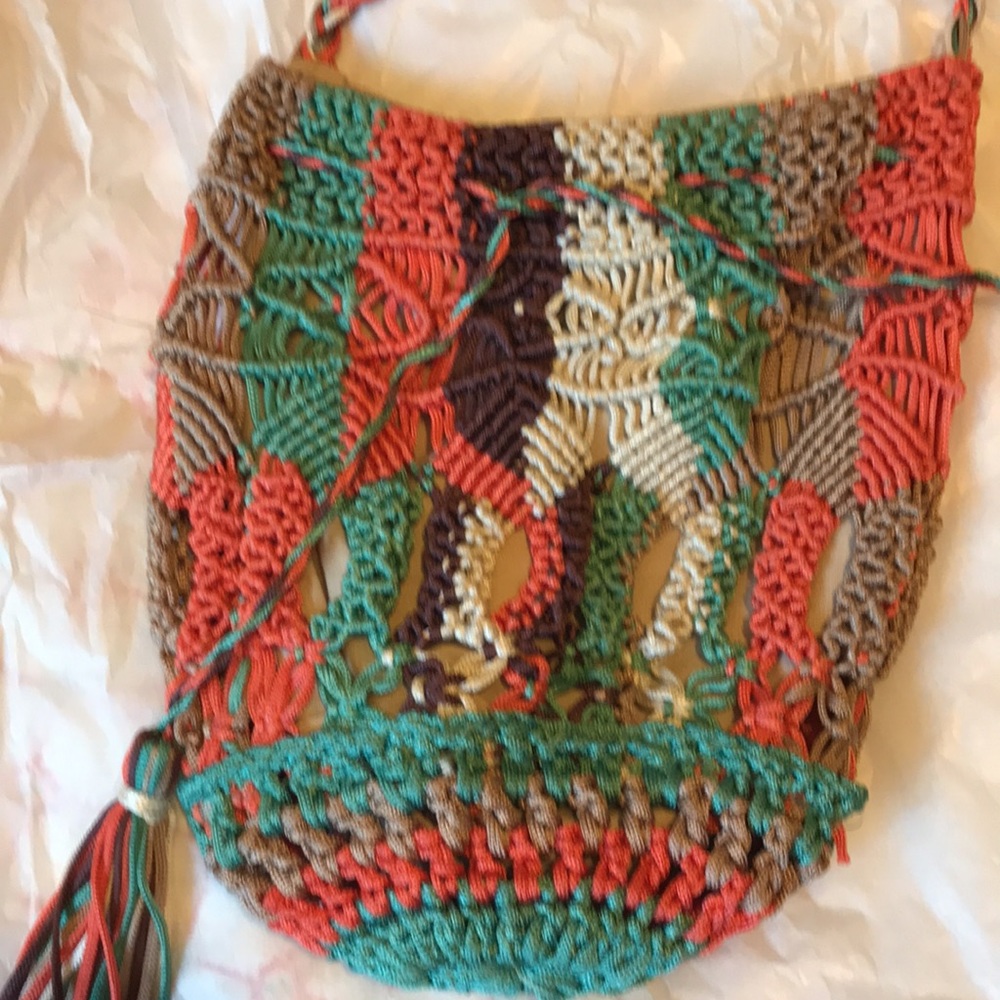 Crochet Crossbody festival bag by Omchi blue